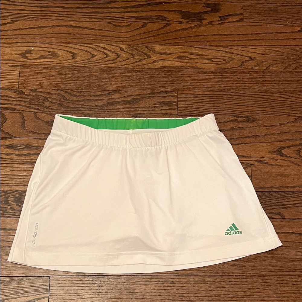 Adidas White Skirt with Green Logo